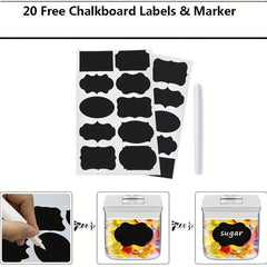 7pc Plastic Grain Container Set Sealed Food Storage For Cereal Rice Pasta Nuts
