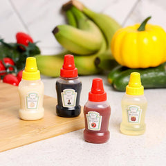 2pcs Portable Ketchup & Dressing Bottles for Lunch Boxes