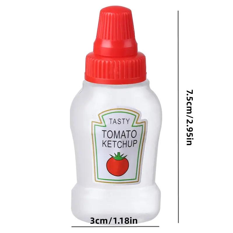 2pcs Portable Ketchup & Dressing Bottles for Lunch Boxes