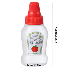 2pcs Portable Ketchup & Dressing Bottles for Lunch Boxes