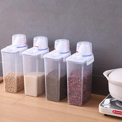 Rice Bucket With Measuring Cup Large Capacity Cereal Storage Container