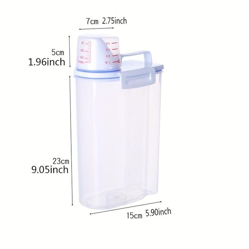 Rice Bucket With Measuring Cup Large Capacity Cereal Storage Container