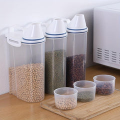 Rice Bucket With Measuring Cup Large Capacity Cereal Storage Container