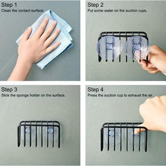 Kitchen Sink Suction Holder Modern Sponge & Organizer Silver