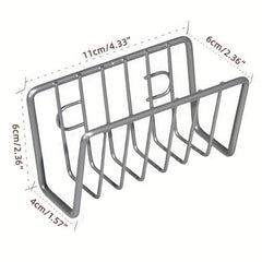 Kitchen Sink Suction Holder Modern Sponge & Organizer Silver