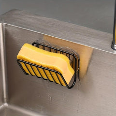 Kitchen Sink Suction Holder Modern Sponge & Organizer Silver