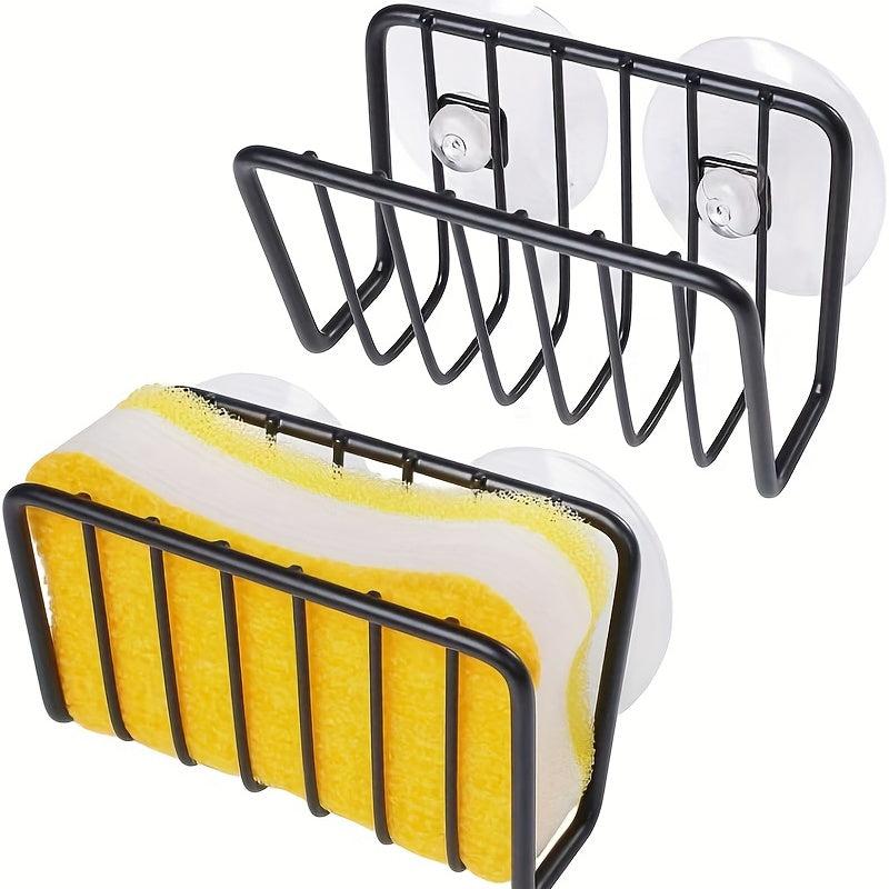 Kitchen Sink Suction Holder Modern Sponge & Organizer Silver