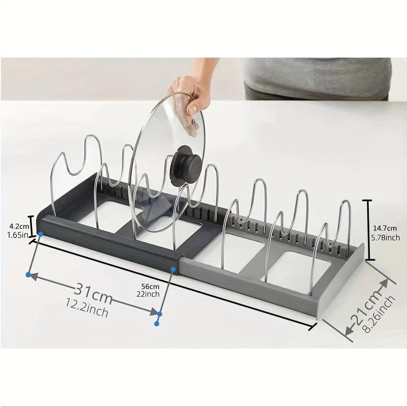 Adjustable Telescopic Pot Cover Rack for Easy Storage in Kitchen