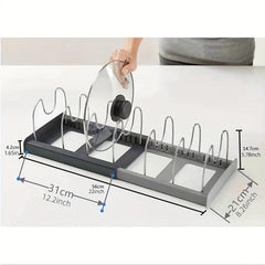 Adjustable Telescopic Pot Cover Rack for Easy Storage in Kitchen