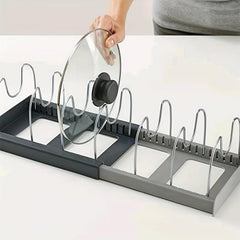 Adjustable Telescopic Pot Cover Rack for Easy Storage in Kitchen