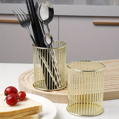 Wrought Iron Tableware Crock & Pen Holder Makeup Organizer