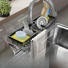 Stainless Steel Sink Caddy with Towel Rod