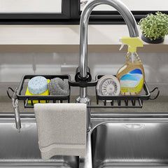 Stainless Steel Sink Caddy with Towel Rod
