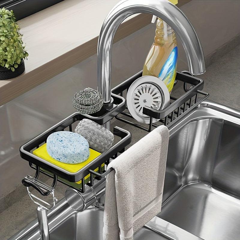 Stainless Steel Sink Caddy with Towel Rod