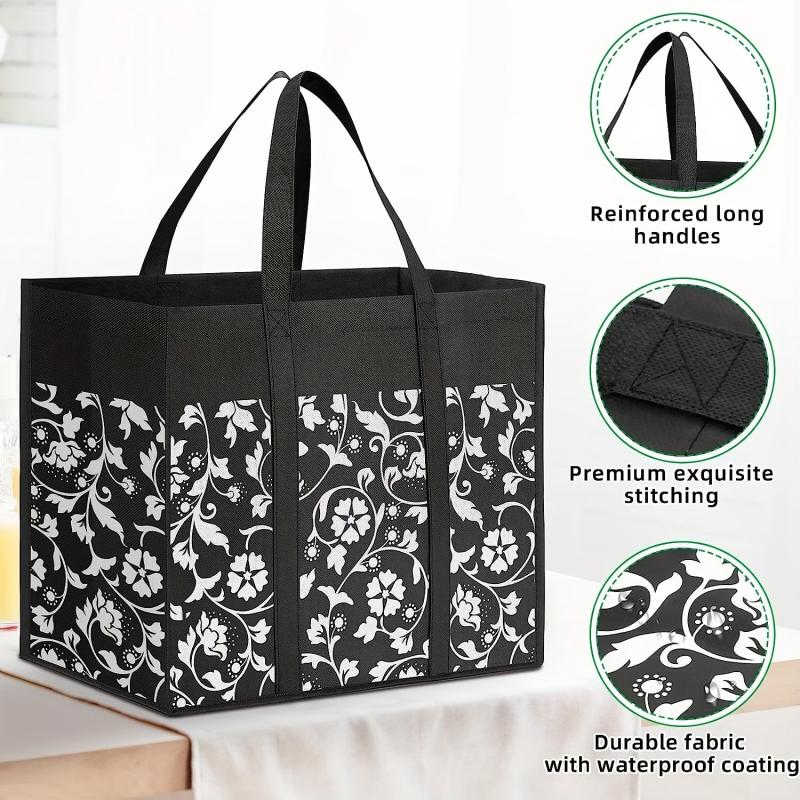 Durable Foldable Shopping Tote Bags Water Resistant Storage for Groceries