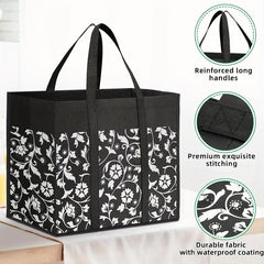 Durable Foldable Shopping Tote Bags Water Resistant Storage for Groceries