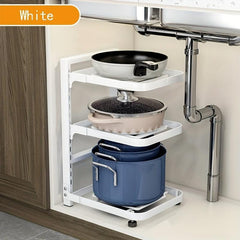 Tier Pans and Pots Storage Rack Organizer for Kitchen, Office and Pantry