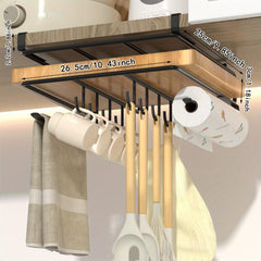 Space-Saving Kitchen Rack with Cutting Board Pot Cover & Cabinet Door Hanging
