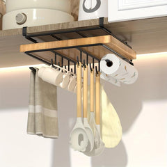 Space-Saving Kitchen Rack with Cutting Board Pot Cover & Cabinet Door Hanging