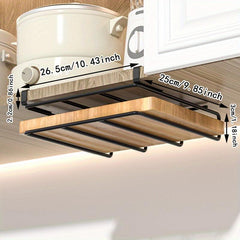 Space-Saving Kitchen Rack with Cutting Board Pot Cover & Cabinet Door Hanging