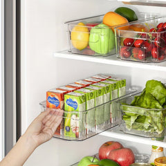 4pcs Fridge Organizers Transparent Plastic Boxes For Kitchen