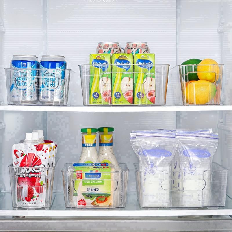 4pcs Fridge Organizers Transparent Plastic Boxes For Kitchen