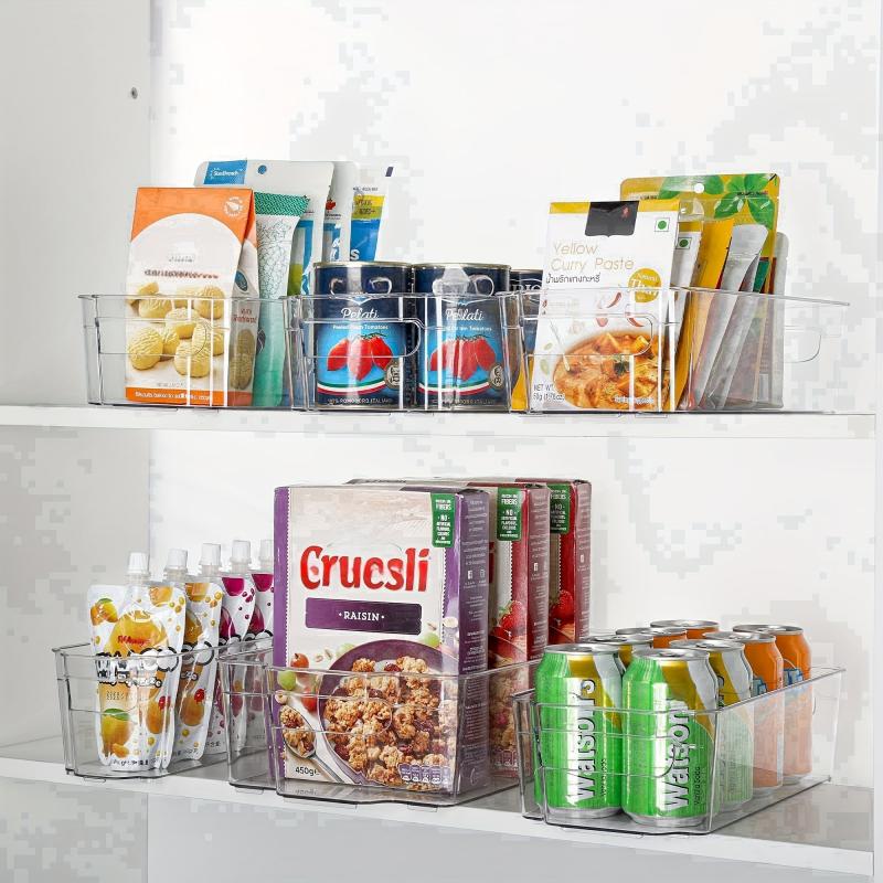 4pcs Fridge Organizers Transparent Plastic Boxes For Kitchen