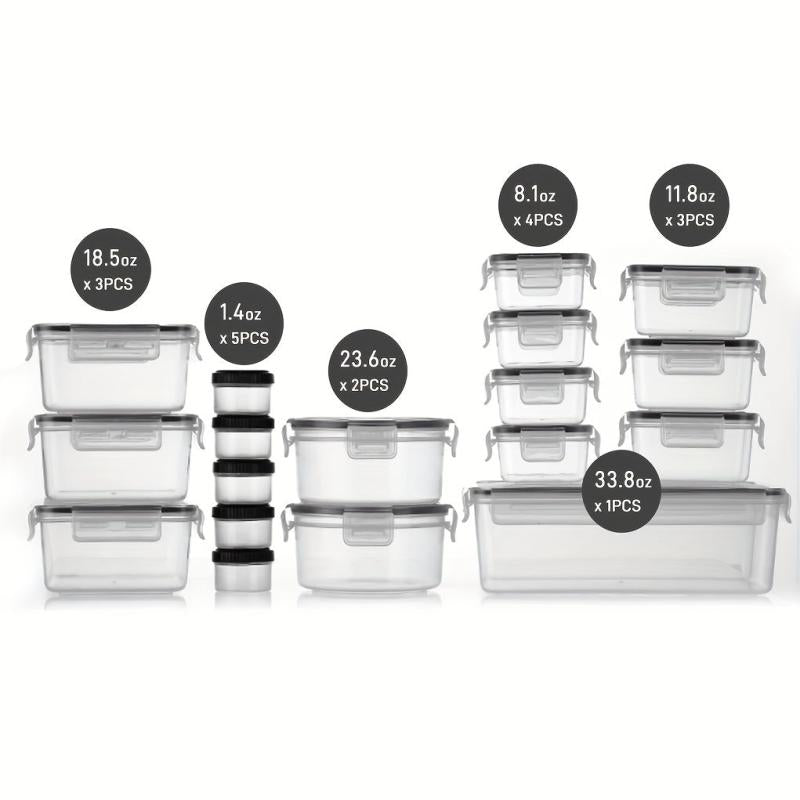 36 PCS Stackable Food Storage Containers with Airtight Lids