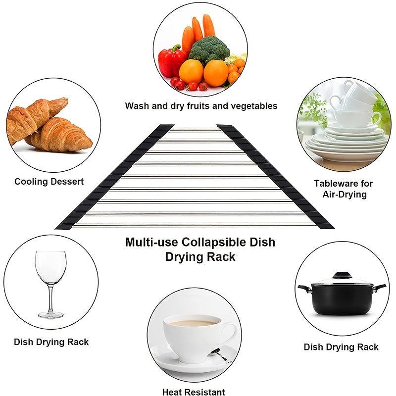 Kitchen Collapsible Drain Rack Sink Organizer Storage