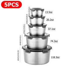 Stainless Steel Sealed Fresh Food Storage Box, Microwave Heating Lunch Box