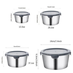 Stainless Steel Sealed Fresh Food Storage Box, Microwave Heating Lunch Box