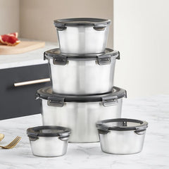Stainless Steel Sealed Fresh Food Storage Box, Microwave Heating Lunch Box
