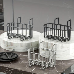 Kitchen Sink Drain Rack Bracket With Rod Sponge Holder Storage