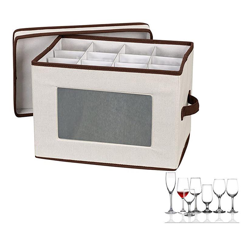 12 Piece Glassware Storage Case Hard Shell Container for Wine Glasses