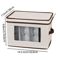 12 Piece Glassware Storage Case Hard Shell Container for Wine Glasses