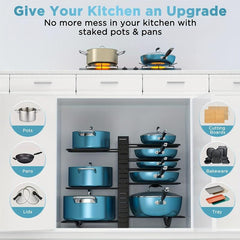 1pc 8 Tier Adjustable Pot and Pan Organizer