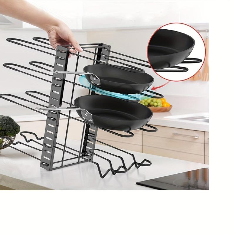 1pc 8 Tier Adjustable Pot and Pan Organizer