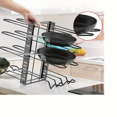1pc 8 Tier Adjustable Pot and Pan Organizer
