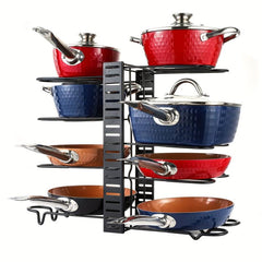 1pc 8 Tier Adjustable Pot and Pan Organizer
