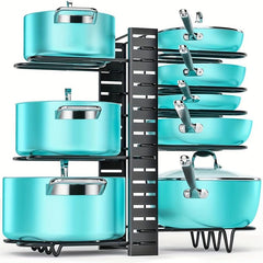 1pc 8 Tier Adjustable Pot and Pan Organizer