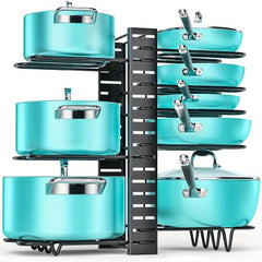 1pc 8 Tier Adjustable Pot and Pan Organizer