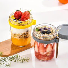 400ml Overnight Oats Jars With Lid And Spoon