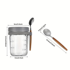 400ml Overnight Oats Jars With Lid And Spoon