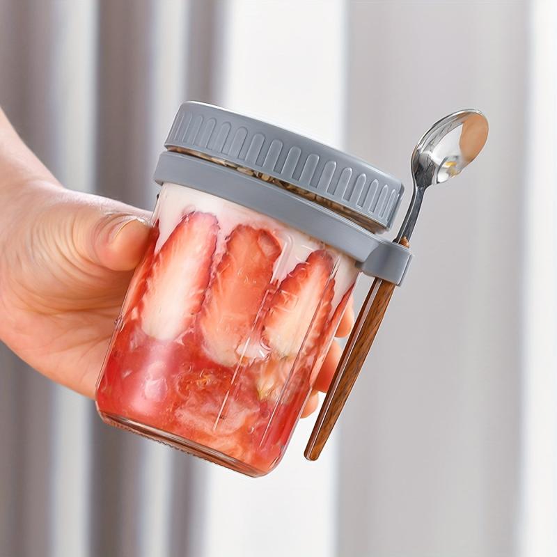 400ml Overnight Oats Jars With Lid And Spoon