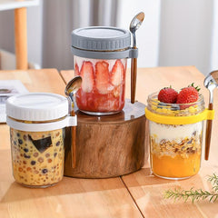 400ml Overnight Oats Jars With Lid And Spoon