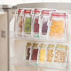 4pcs Leakproof Mason Jar Zipper Bag Food Storage Snacks Candy Cookies