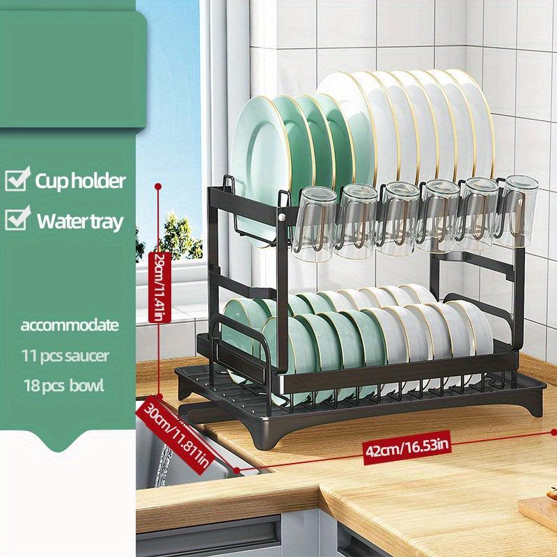 Foldable Dish Storage Rack with Chopstick Tube