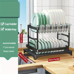 Foldable Dish Storage Rack with Chopstick Tube