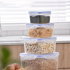 1pc Plastic Food Storage Container with Square Seal for Kitchen Supplies