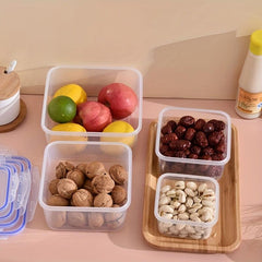 1pc Plastic Food Storage Container with Square Seal for Kitchen Supplies